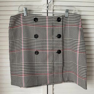 Primark black and white plaid mini skirt size 12